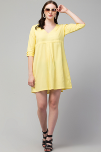 Lemon Yellow Dress for Women