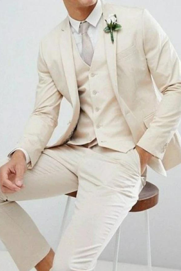 Men Classic Ivory 3 Pieces Suits | Wedding Suits | Groom Wear Suits | Sainly 32 / 28 Men Classic Ivory 3 Pieces Suits | Wedding Suits | Groom Wear Suits | Sainly 32 / 28