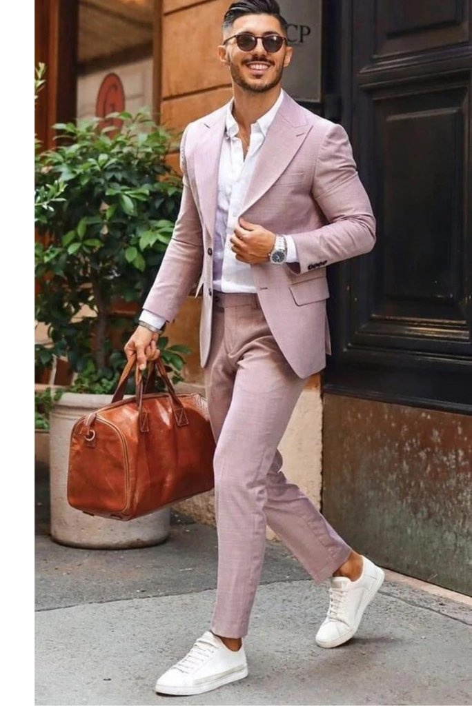 Men's 2 Piece Suit Pink Perfect For Dinner Suits, Wedding Grooms Suits,  Bespoke For Men