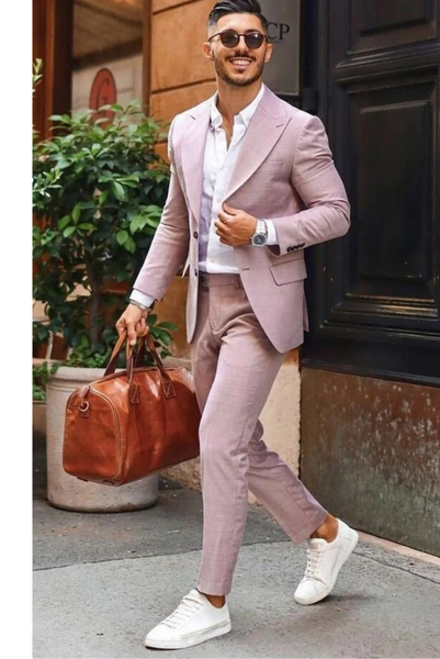 Men 2 Piece Suit Pink | Slim Fit Dinner Suit | Wedding Grooms Suits ...