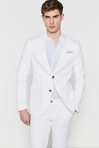Men White Two Piece Suit