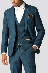 Men's Three Piece Suit Blue