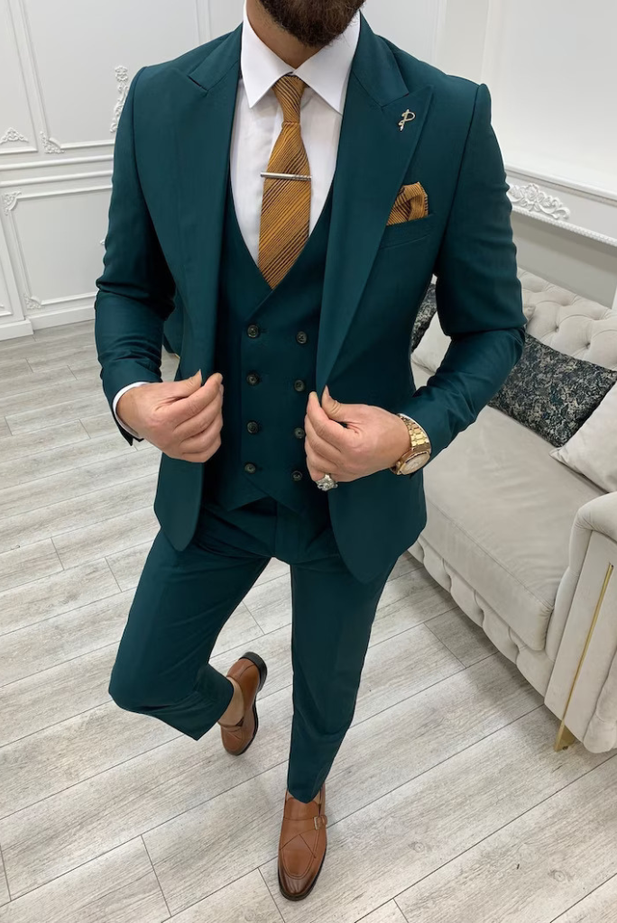 Men's Three Piece Suit Green