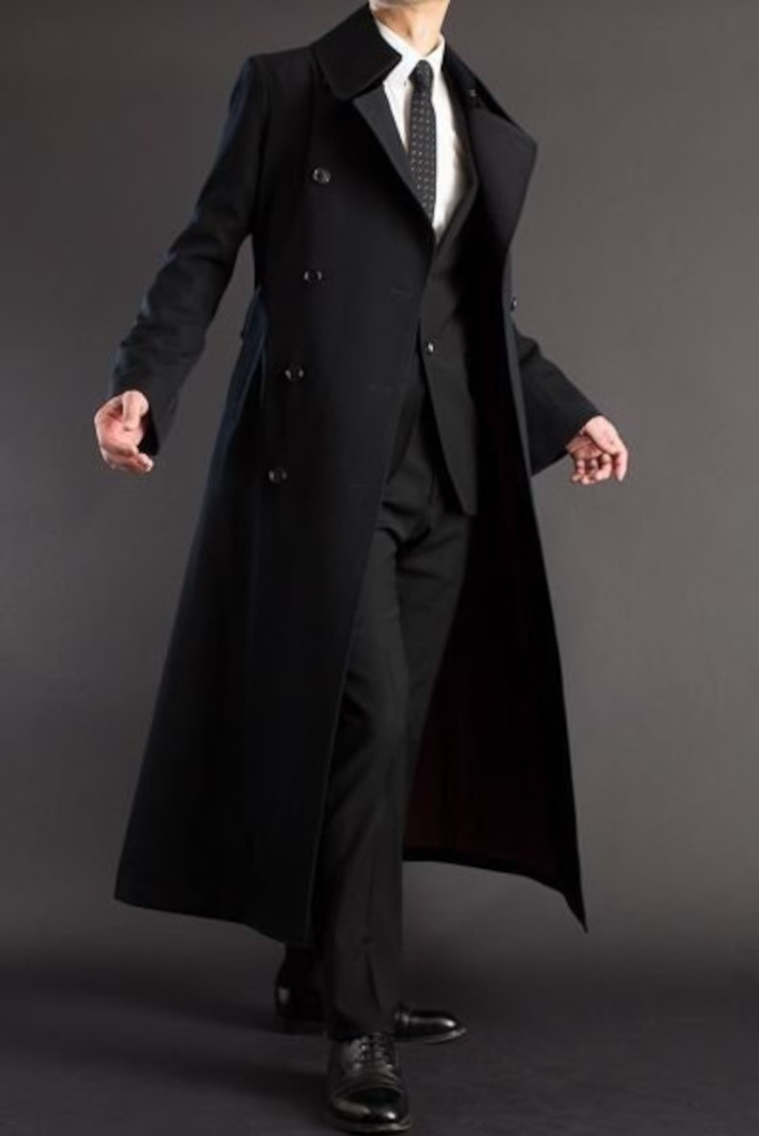 Men's Black Long Overcoat Stylish Vintage Long Trench Coat For Men Winter  Long Coat Outwear