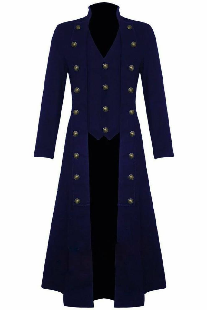 Men Tailcoat Blue | Trench Long Coat | Cosplay Jacket Blue | Sainly