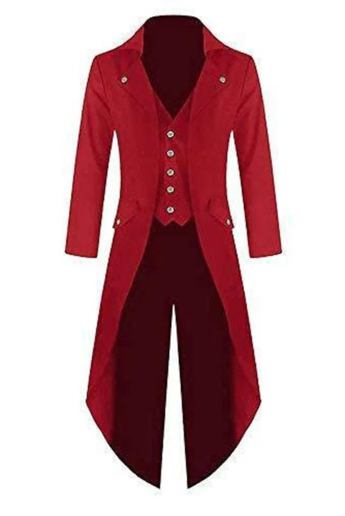 Men Tailcoat | Red Tailcoat Jacket | Gothic Victorian Coat | Sainly