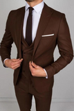 Men Suit Dark Brown 3 Piece | Wedding Suit | Groom Wear Suit | SAINLY
