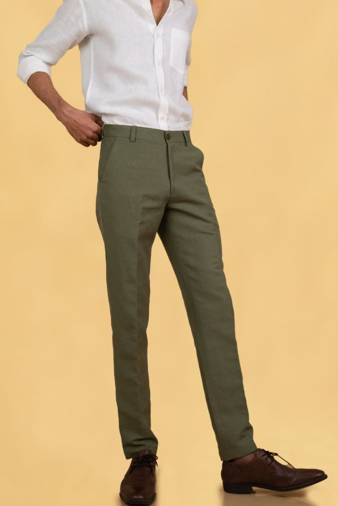 Shop the latest Olive green formal trousers for men Shop the latest Olive green formal trousers for men