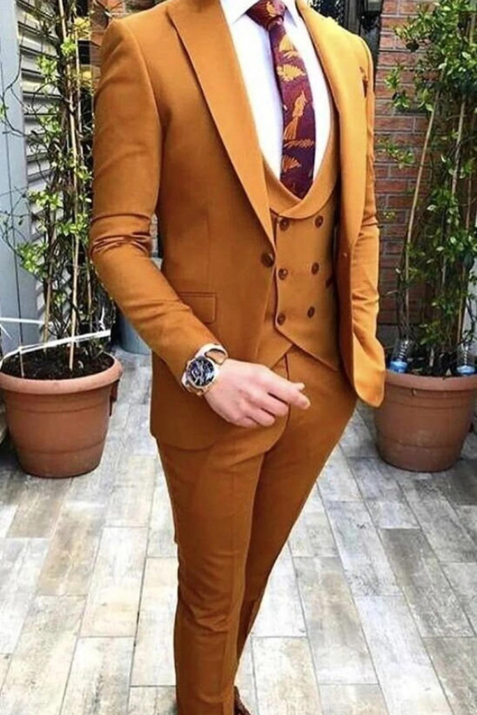 Men mustard suit 3 Piece | Wedding suits | Night Dinner Suit | Sainly