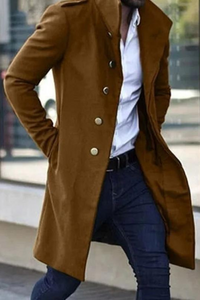 Men Brown Winter Overcoat | Long Trench Coat | Jacket Coats | Sainly