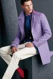 Men Overcoat Purple | Winter long Coat | Woolen Jacket | Sainly