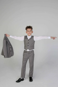 Boys Grey 3 Piece Suit | Slim Fit Suit | Kids Wedding Suit | Sainly