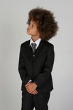 Boys 3 Piece Suit Black | Kids Wedding Suit | Party Suit | Sainly