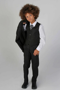 Boys 3 Piece Suit Black | Kids Wedding Suit | Party Suit | Sainly