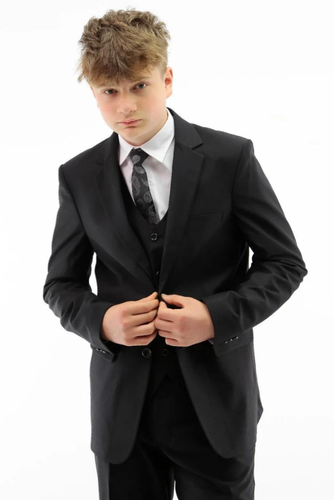 Black Kids Suits | Boys Slim Suit | Wedding Outfit for Boys | Sainly