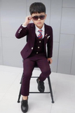 Wine 3 Piece Suit Boy | Kids wedding Suits | Formal Wear | Sainly