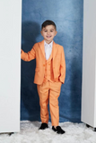 Boys Orange Kids Suits | Boys Slim Suit | Wedding Outfit for Boys | Sainly