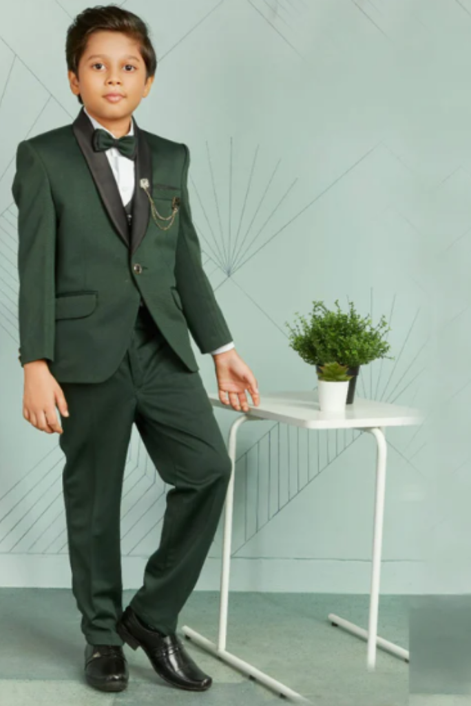 Boys Green Kids Suit | Tuxedo Suit | Wedding Outfit for Boys | Sainly
