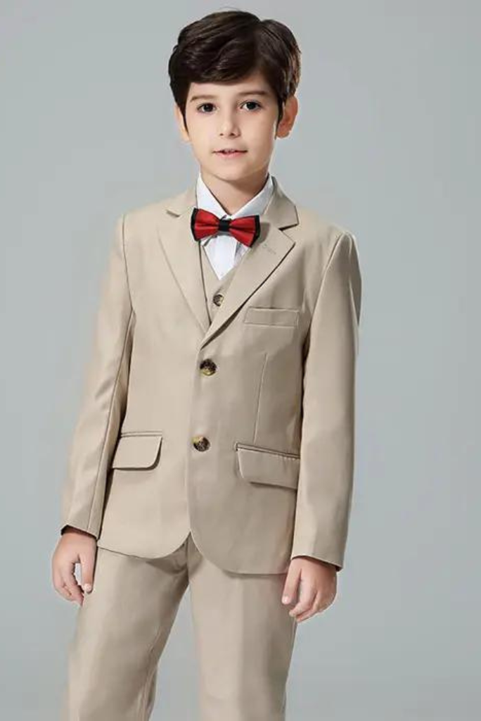 Boys Beige Kids Suits | Boys Slim Suit | Wedding Outfit for Boys | Sainly