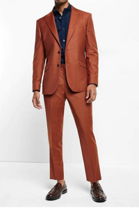 Men Rust Two Piece Suit, Wedding Suit, Stylish Formal Fashion Suit Elegant Suit Slim Fit Suit Bespoke Suit
