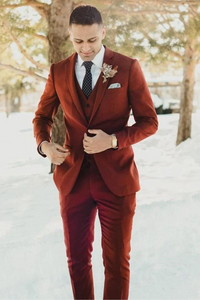 Men Rust suit 3 piece | Wedding suit | dinner suit | Sainly