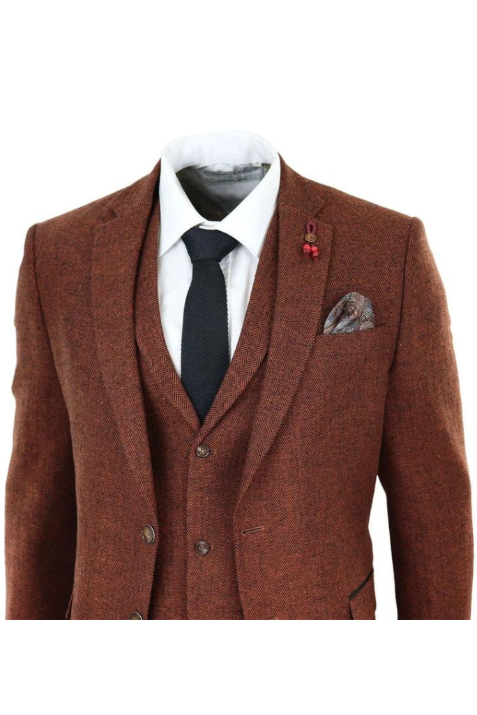 Men Brown Tweed Suit | Wedding Suit | Winter Tweed Suits | Sainly