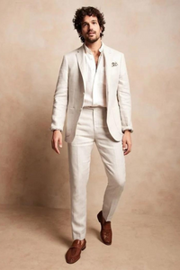 Men beige 2 Piece Suit | Winter wedding Suits | Dinner Suit | Sainly