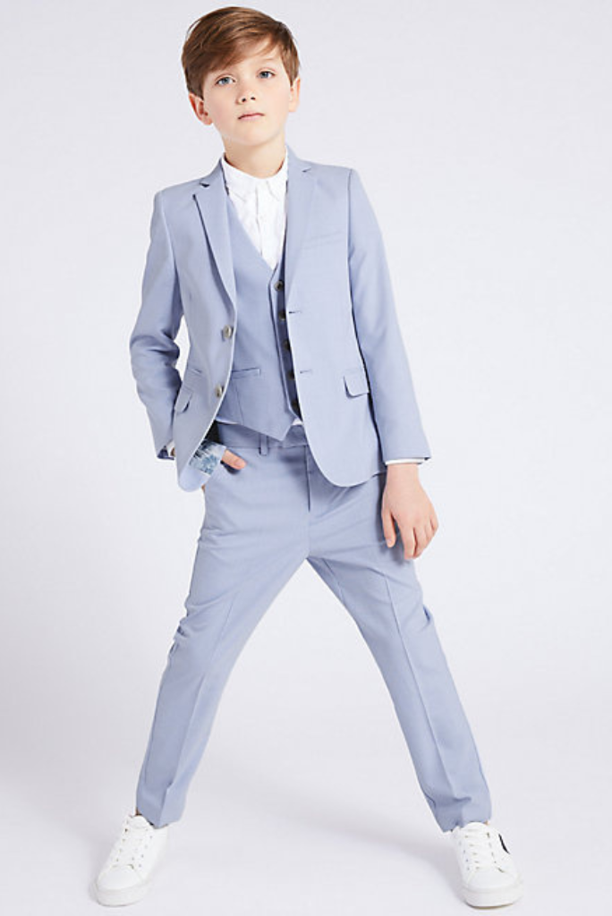 Boy 3 Piece Suit | Sky Blue Wedding wear | Boys Groom wear | Sainly