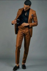Men brown 2 piece suit | wedding suit | Beach Suit | Sainly