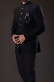 Jodhpuri Black Suit | Bandhgala Blazer | Indian Wedding Suit | Sainly