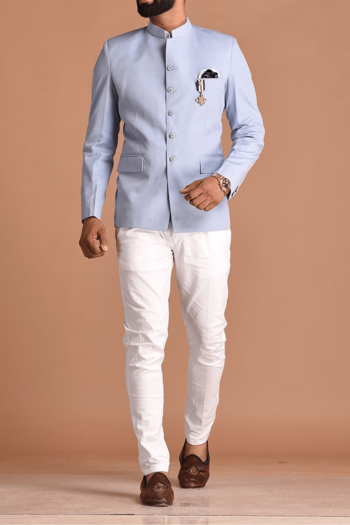 Men Suit Sky Blue Jodhpuri Suit Indian Wedding Suit Sainly SAINLY