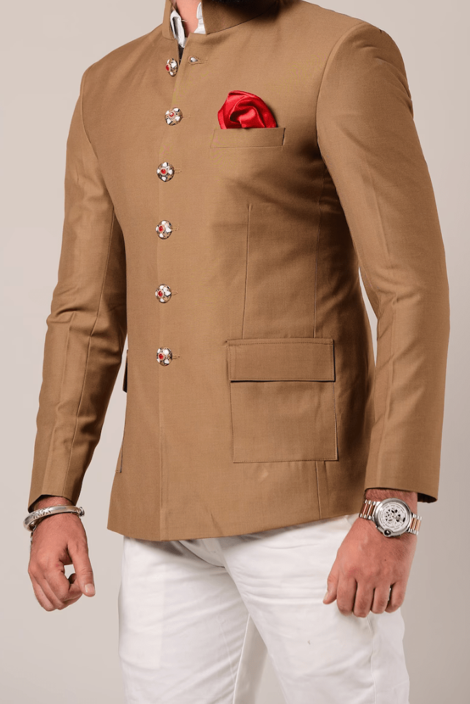 Jodhpuri Suit Maharaja Brown Bandhgala Suit Formal Wear Suit
