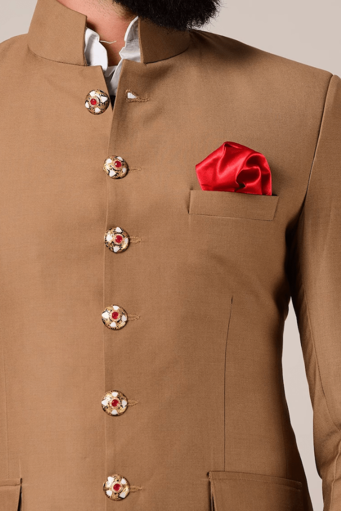 Jodhpuri Suit Maharaja Brown Bandhgala Suit Formal Wear Suit Sainly