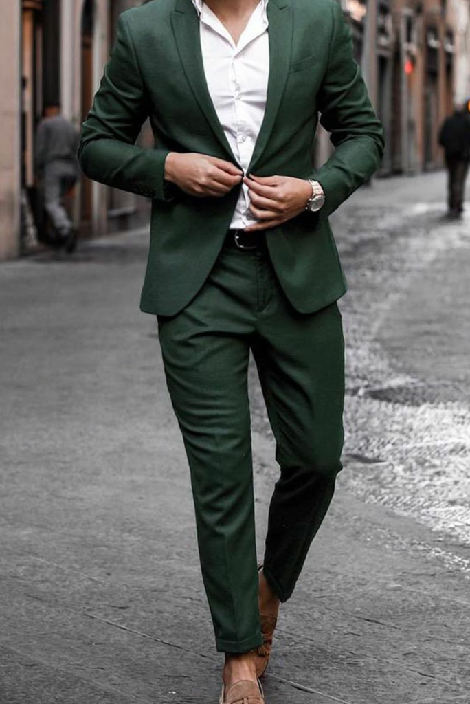 Green Suit Two Piece Men Formal Suit Bespoke Wedding Suit Sainly