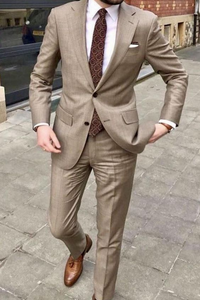 Men 2 Piece Brown Suits Dinner Suit Wedding Groom Suits Sainly