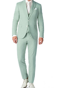 Men Three Piece Suit Sage Green Beach Wedding Suit Dinner Suit Sainly
