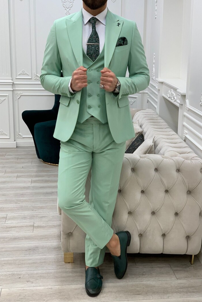 Men's Green Three Piece suit Beach Wedding Suit Dinner Suit Sainly– SAINLY