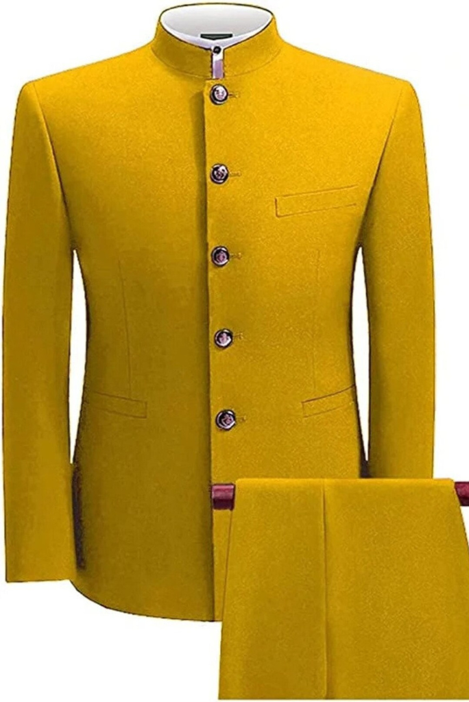Jodhpuri Royal Yellow Suit Bandhgala Blazer Suit Wedding Suit Sainly