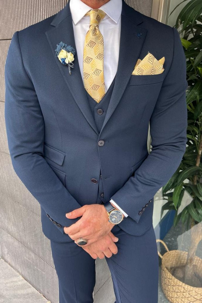 Men Blue Suit 3 Piece Suit Beach Wedding Suit Slim Fit Suit Sainly