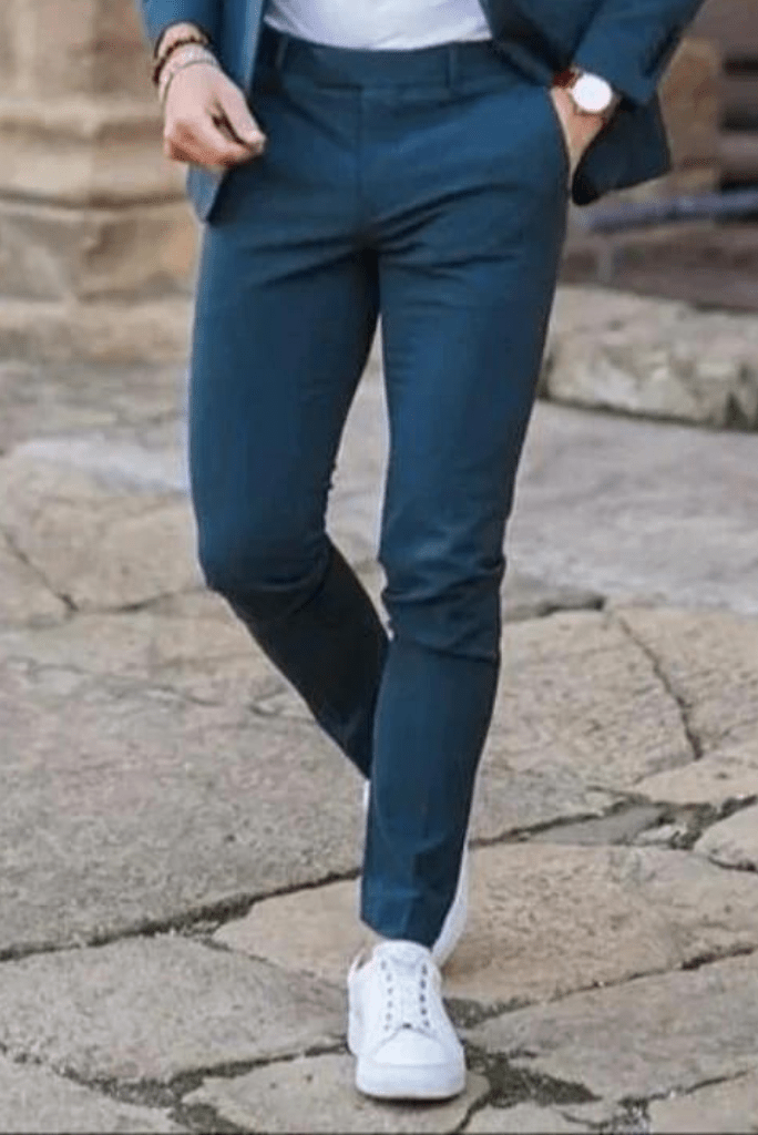 Men Elegant Blue Pant Office Formal Wear Trousers 48 Men Elegant Blue Pant Office Formal Wear Trousers 48