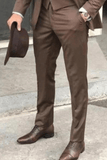 SAINLY Apparel & Accessories 26 Men Elegant Brown Pant Office Formal Wear Trouser Gift for Men Brown Trousers Groomsmen Gift