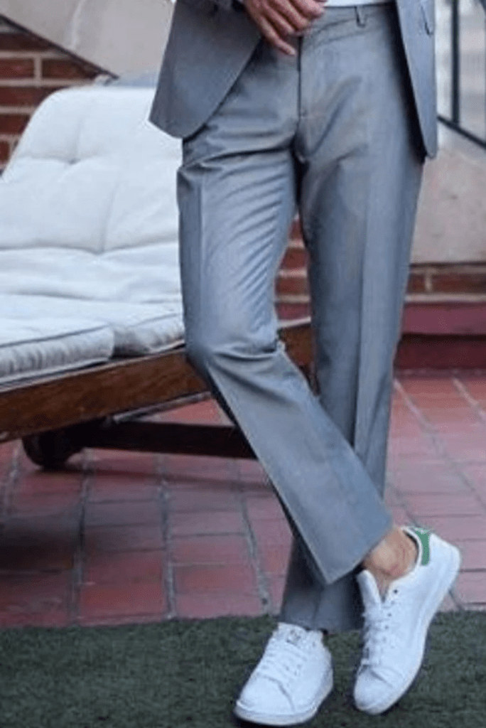 SAINLY Apparel & Accessories 26 Men Elegant Grey Pant Office Formal Wear Trouser Gift for Men Grey Trousers Groomsmen Gift