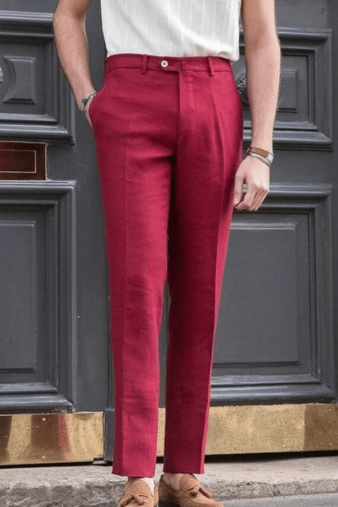 Mens Red Trousers  Mens Red Chinos  Trousers