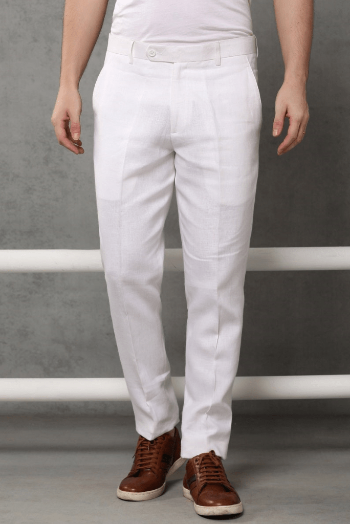 dress white pants for men Mens Slim Fit, 44x34 without any limitation Custom Men's Pleated White Twill