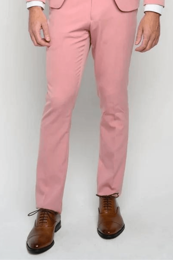 SAINLY Apparel & Accessories 26 Men Pants office Pink Casual straight suit Wedding Pants for men, formal pants men's dress party club dress pants