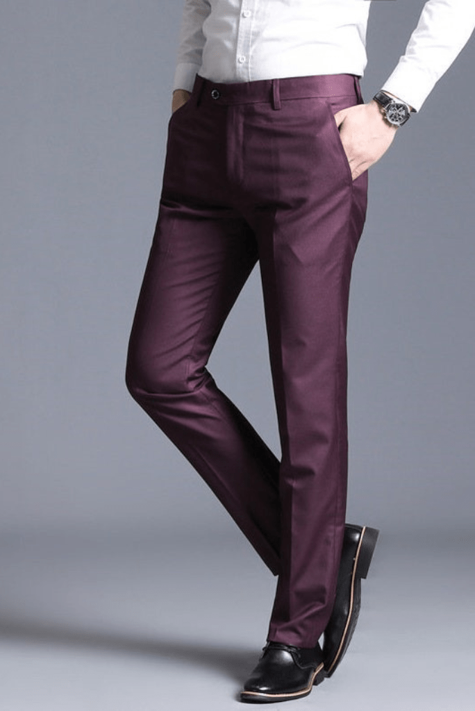 Men office Wine Red Casual |Men formal pants| Men Party pants SAINLY 46 Men office Wine Red Casual |Men formal pants| Men Party pants SAINLY 46