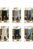 SAINLY Apparel & Accessories Basic Men's Cotton Linen Pants Male Casual Solid Color Breathable Loose Trousers Straight Pants