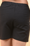 SAINLY Apparel & Accessories Black Cotton Woman Shorts, Slim Fit Shorts, Elegant Shorts