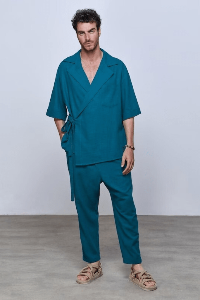 men linen dress Men's Linen Kimona&Pants. Natural Clothing. Suit for Men.Linen Outfit