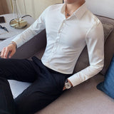 SAINLY Apparel & Accessories British Style Long Sleeve Shirt For Men